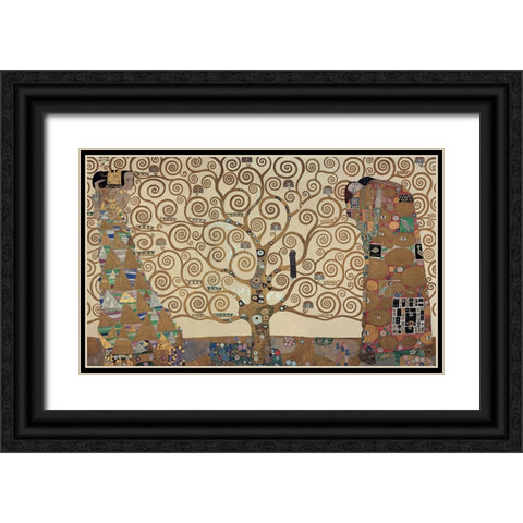 The Tree of Life - Stoclet F Black Ornate Wood Framed Art Print with Double Matting by Klimt, Gustav