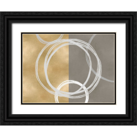 Unity White on Gold I Black Ornate Wood Framed Art Print with Double Matting by Harris, Natalie