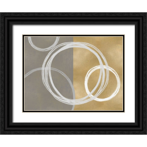 Unity White on Gold II Black Ornate Wood Framed Art Print with Double Matting by Harris, Natalie