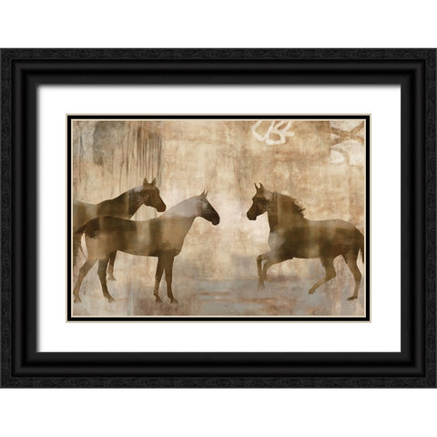 Horse Sense Black Ornate Wood Framed Art Print with Double Matting by Mann, Jason