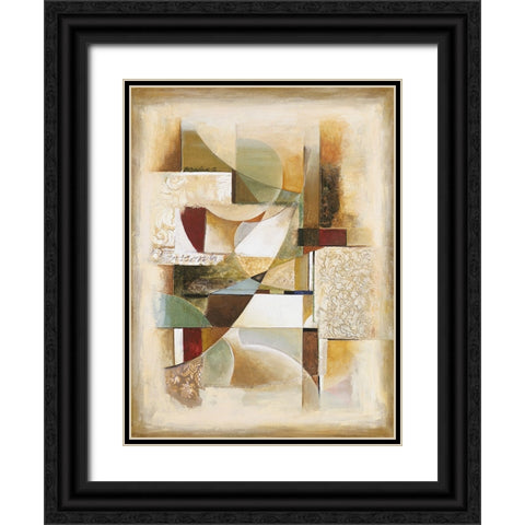 Abstract collage II Black Ornate Wood Framed Art Print with Double Matting by Parsons, Jonathan