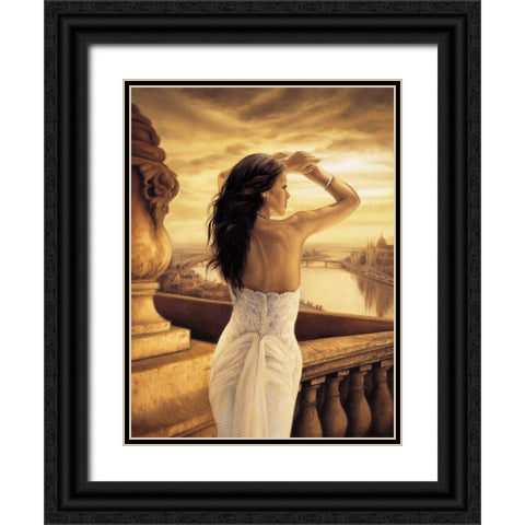 The Seine Black Ornate Wood Framed Art Print with Double Matting by Arellano, Migdalia