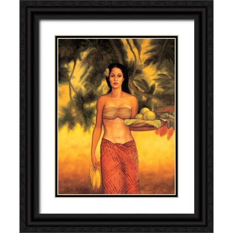Island Woman I Black Ornate Wood Framed Art Print with Double Matting by Arellano, Migdalia