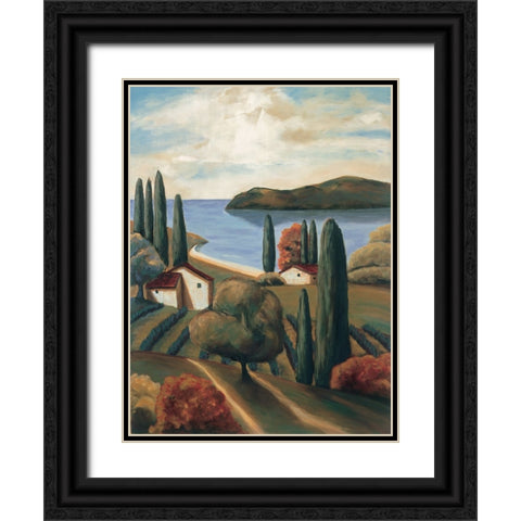 Bayside II Black Ornate Wood Framed Art Print with Double Matting by Cooper, Michael