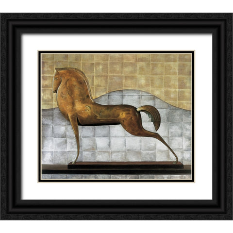 Decorative Horse II Black Ornate Wood Framed Art Print with Double Matting by Garnier, Michael