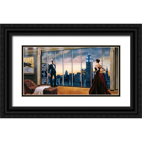 Evening Romance Black Ornate Wood Framed Art Print with Double Matting by Di Scenza, Ron