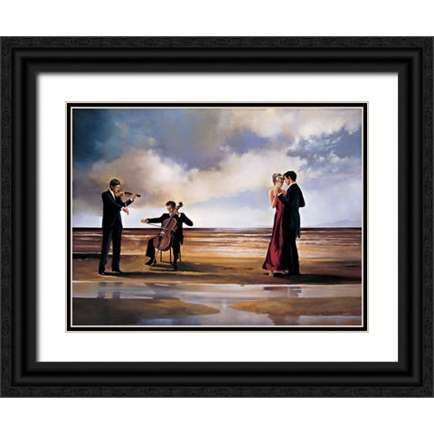 Dance with me Black Ornate Wood Framed Art Print with Double Matting by Di Scenza, Ron