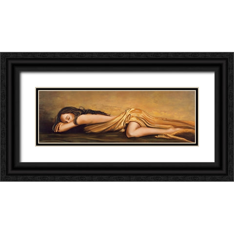 Resting Black Ornate Wood Framed Art Print with Double Matting by Di Scenza, Ron