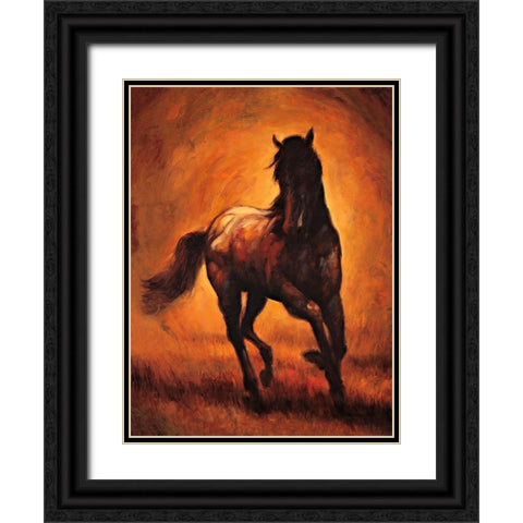 Stallion I Black Ornate Wood Framed Art Print with Double Matting by Vargas, Ricardo