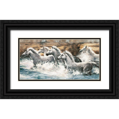 Running Wild Black Ornate Wood Framed Art Print with Double Matting by Steele, Ralph