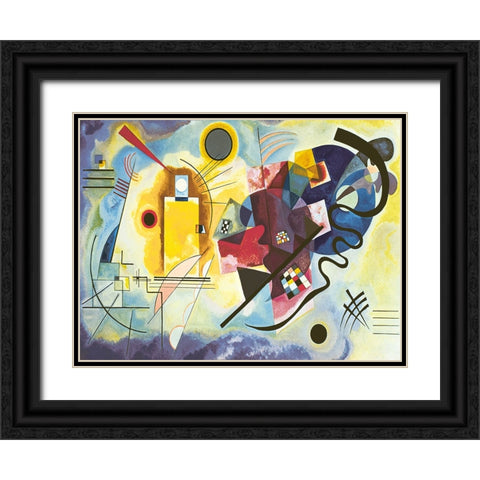 Gelb - rot - blau Black Ornate Wood Framed Art Print with Double Matting by Kandinsky, Wassily