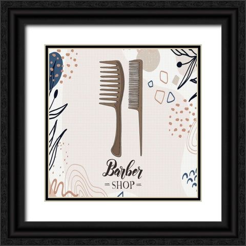 Barber Shop 53 Black Ornate Wood Framed Art Print with Double Matting by Bolokofsky, Ronald