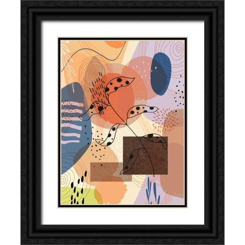 Floral Abstract 301 Black Ornate Wood Framed Art Print with Double Matting by Bolokofsky, Ronald