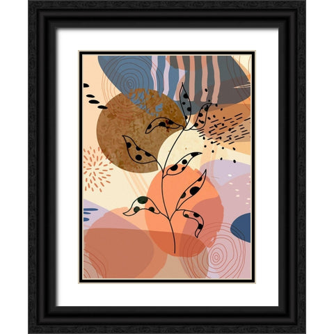 Floral Abstract 304 Black Ornate Wood Framed Art Print with Double Matting by Bolokofsky, Ronald