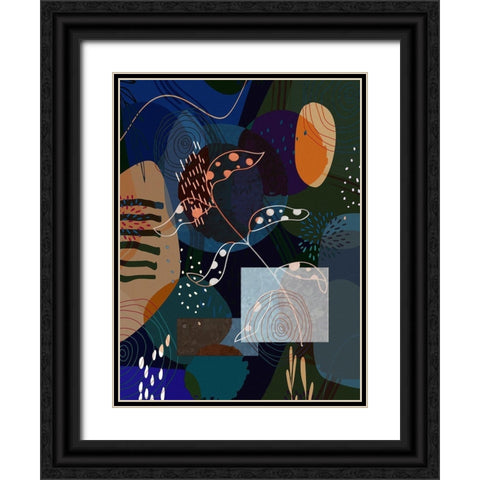 Floral Abstract 401 Black Ornate Wood Framed Art Print with Double Matting by Bolokofsky, Ronald