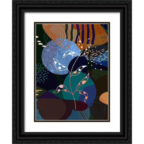 Floral Abstract 404 Black Ornate Wood Framed Art Print with Double Matting by Bolokofsky, Ronald