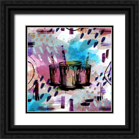 Happy Brushstrokes 256 Black Ornate Wood Framed Art Print with Double Matting by Bolokofsky, Ronald