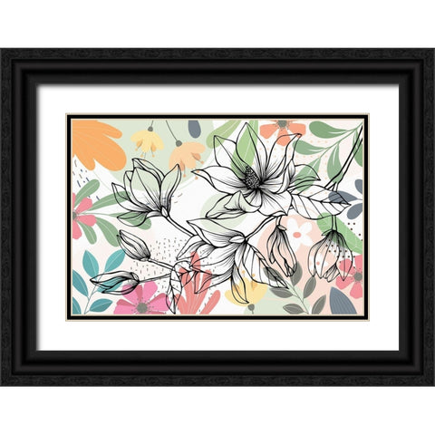 Magnolia Branch 136 Black Ornate Wood Framed Art Print with Double Matting by Bolokofsky, Ronald