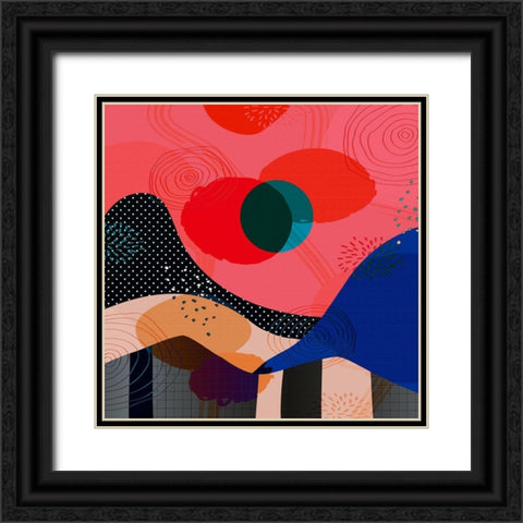 Mid Century Abstract 580 Black Ornate Wood Framed Art Print with Double Matting by Bolokofsky, Ronald