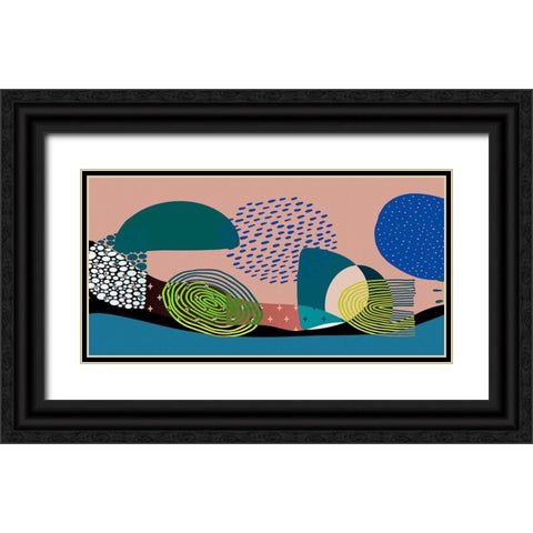 Mid Century Shapes 834 Black Ornate Wood Framed Art Print with Double Matting by Bolokofsky, Ronald