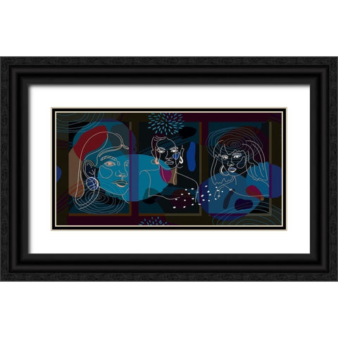 Mid Century Women 129 Black Ornate Wood Framed Art Print with Double Matting by Bolokofsky, Ronald