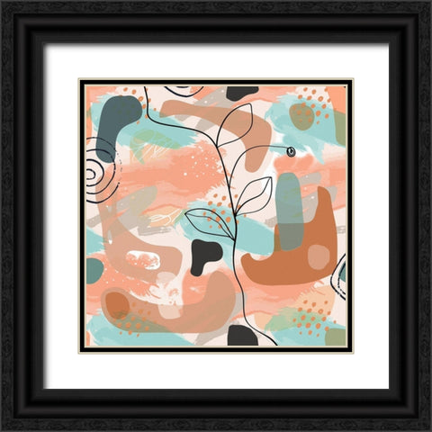 Organic Shapes 243 Black Ornate Wood Framed Art Print with Double Matting by Bolokofsky, Ronald