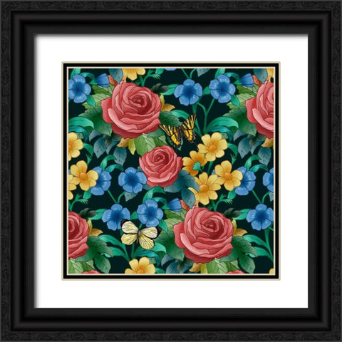 Rose Garden Black Ornate Wood Framed Art Print with Double Matting by Bolokofsky, Ronald