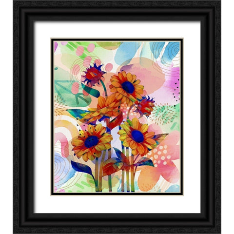 Sunflower Garden 840 Black Ornate Wood Framed Art Print with Double Matting by Bolokofsky, Ronald