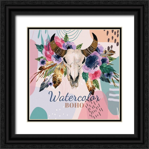 Watercolor Boho 156 Black Ornate Wood Framed Art Print with Double Matting by Bolokofsky, Ronald