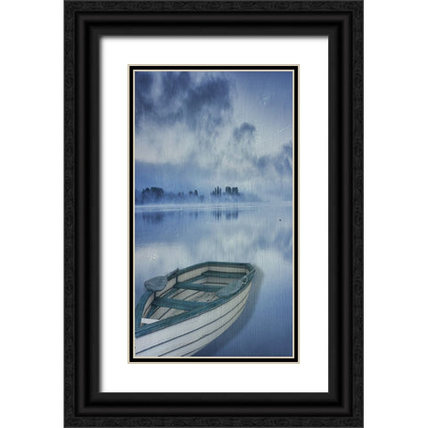 Row Boat 1 Black Ornate Wood Framed Art Print with Double Matting by Phillip, Jamie