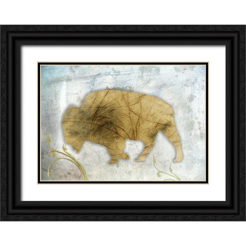 Bison Season Black Ornate Wood Framed Art Print with Double Matting by Phillip, Jamie
