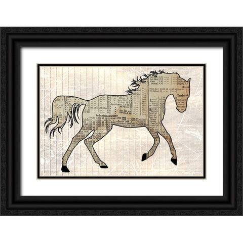 Horsey Black Ornate Wood Framed Art Print with Double Matting by Phillip, Jamie