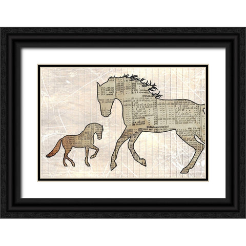 Horsey Baby Black Ornate Wood Framed Art Print with Double Matting by Phillip, Jamie