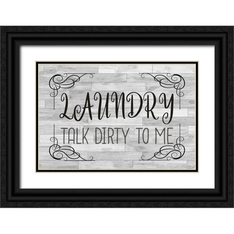 Laundry Room Black Ornate Wood Framed Art Print with Double Matting by Phillip, Jamie
