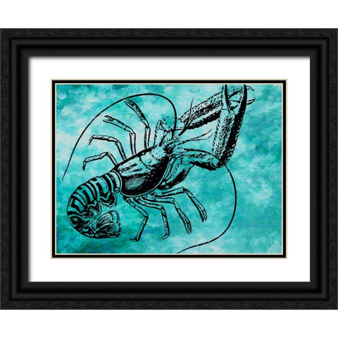 Lobster 2 Black Ornate Wood Framed Art Print with Double Matting by Phillip, Jamie