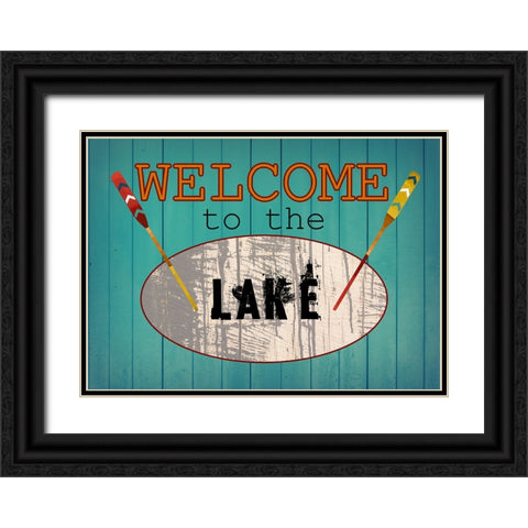 Lake Side Black Ornate Wood Framed Art Print with Double Matting by Phillip, Jamie