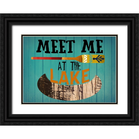 Lake Side 2 Black Ornate Wood Framed Art Print with Double Matting by Phillip, Jamie