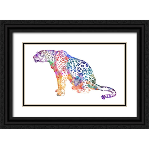 Big Cat Black Ornate Wood Framed Art Print with Double Matting by Phillip, Jamie