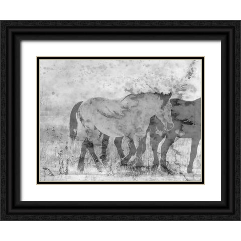 Ranch Horse Black Ornate Wood Framed Art Print with Double Matting by Phillip, Jamie