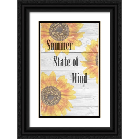 Summer  Sunflower Black Ornate Wood Framed Art Print with Double Matting by Phillip, Jamie