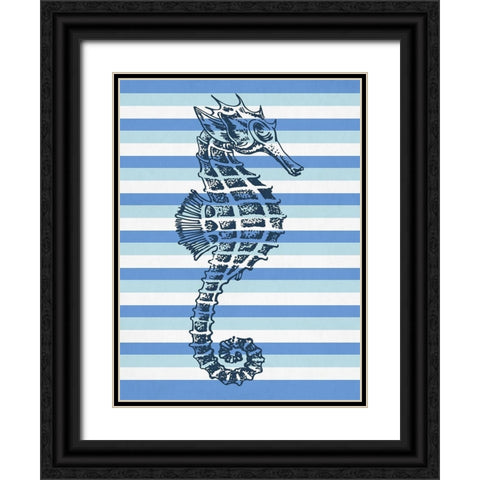Seahorse 1 Black Ornate Wood Framed Art Print with Double Matting by Phillip, Jamie