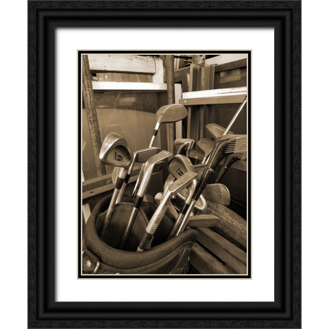 Vintage Golf Black Ornate Wood Framed Art Print with Double Matting by Phillip, Jamie