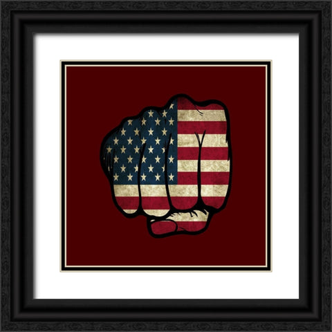 Fist Bump America Black Ornate Wood Framed Art Print with Double Matting by Phillip, Jamie