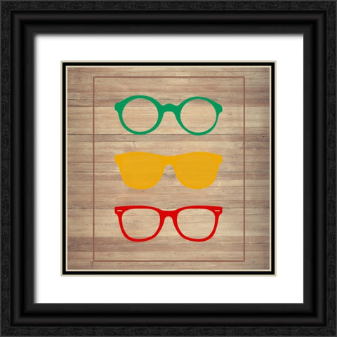 Eye Glasses 1 Black Ornate Wood Framed Art Print with Double Matting by Phillip, Jamie