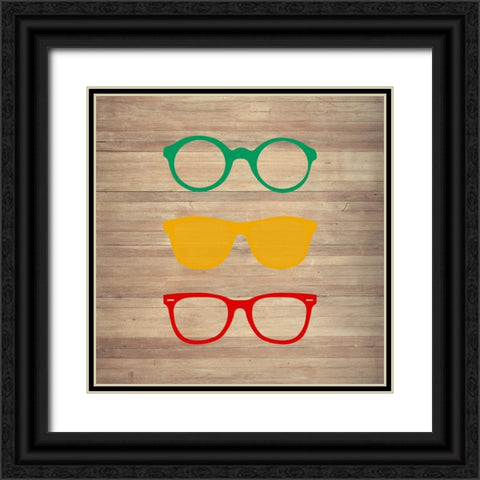 Eye Glasses 2 Black Ornate Wood Framed Art Print with Double Matting by Phillip, Jamie