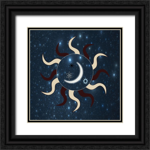 Moon and Sun Black Ornate Wood Framed Art Print with Double Matting by Phillip, Jamie