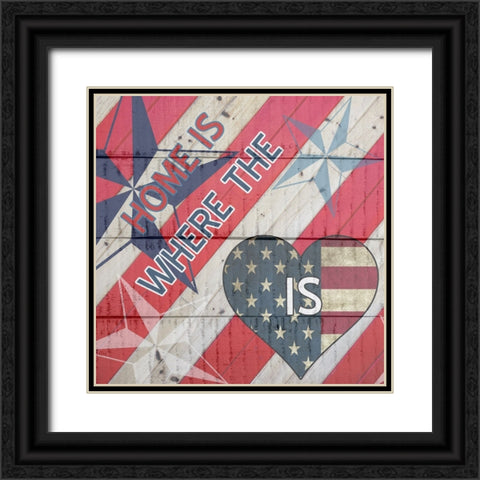 Amrican Heart Black Ornate Wood Framed Art Print with Double Matting by Phillip, Jamie