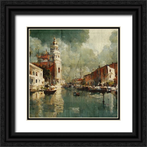 Rainy day in Venice I Black Ornate Wood Framed Art Print with Double Matting by Wiley, Marta