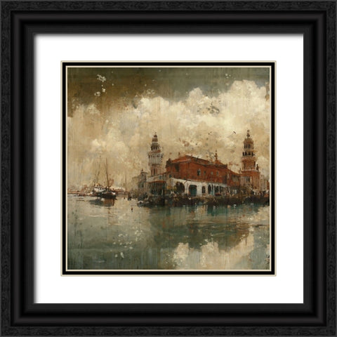 Rainy day in Venice II Black Ornate Wood Framed Art Print with Double Matting by Wiley, Marta