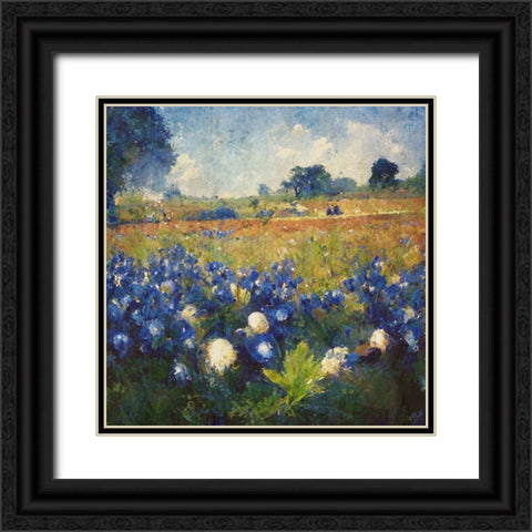 Texas-Bluebonnets II Black Ornate Wood Framed Art Print with Double Matting by Wiley, Marta